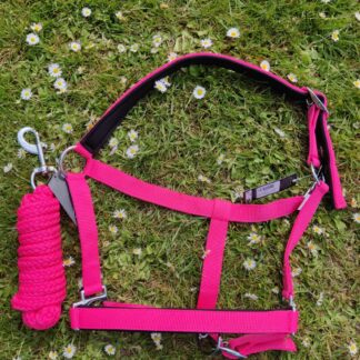 HKM Halsterset Neon Roze