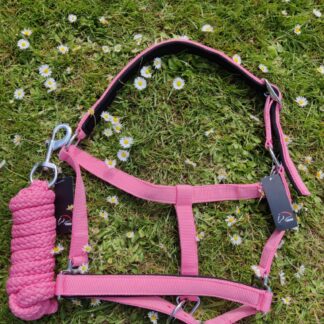 HKM Halsterset Neon Koraalroze