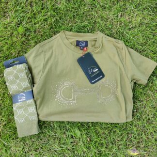 Combideal: HKM Edinburgh Olijfgroen: T-shirt + Sokken