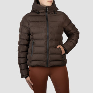 EQPRO Jas Puffer Penelope Chocolate + GRATIS Paar Paardrijsokken t.w.v. €9,95