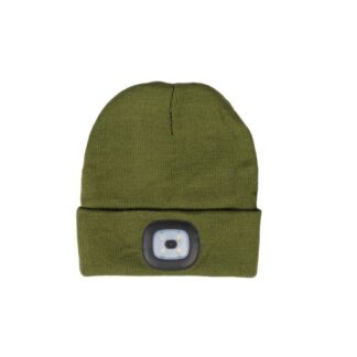 LED Muts – Oplaadbaar via USB – Khaki